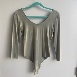 Forever 21 light green long sleeve bodysuit